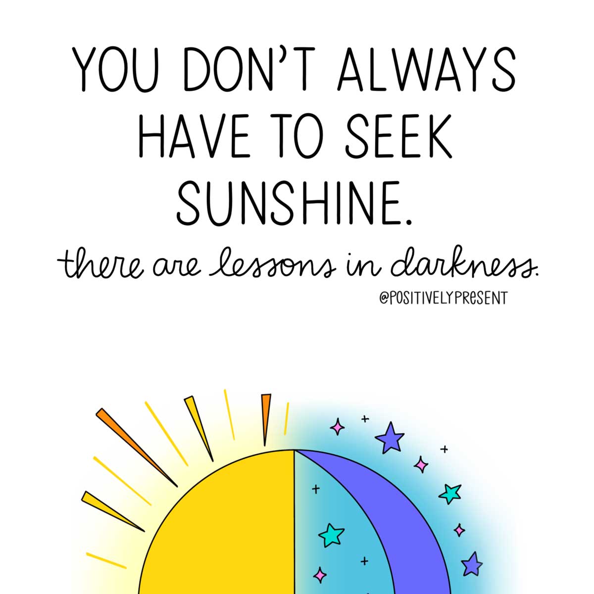 半日半月說黑暗中有教訓。