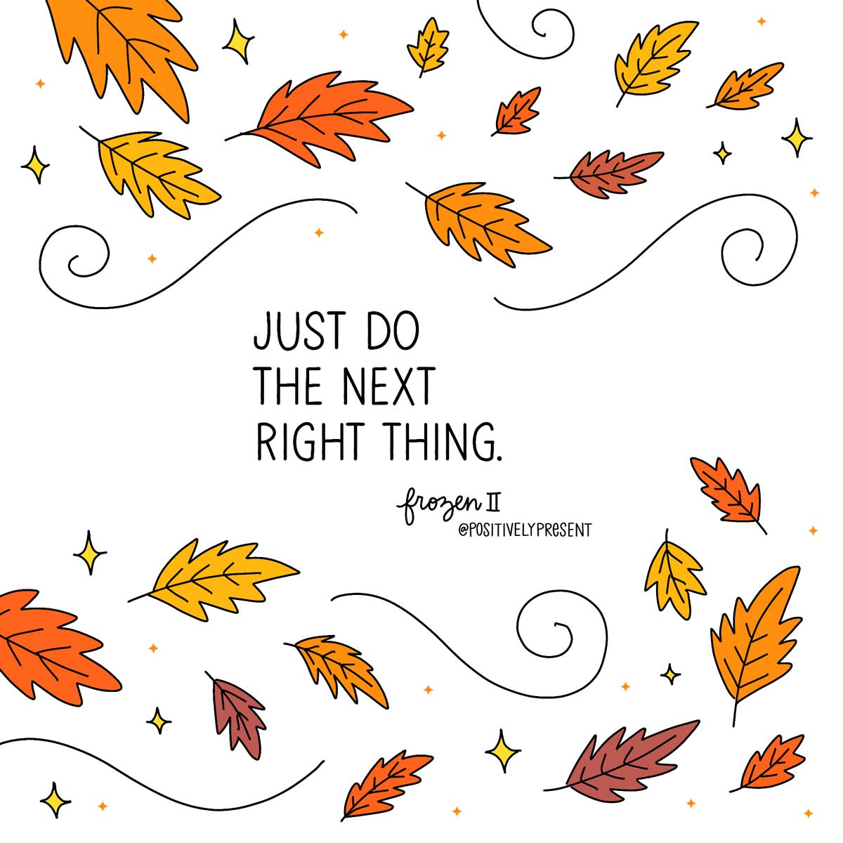 吹樹葉的插圖表明,只做下一件正確的事。