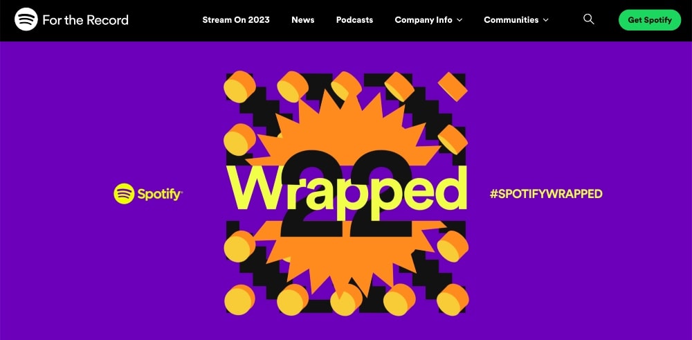 screenshot della promozione Spotify Wrapped