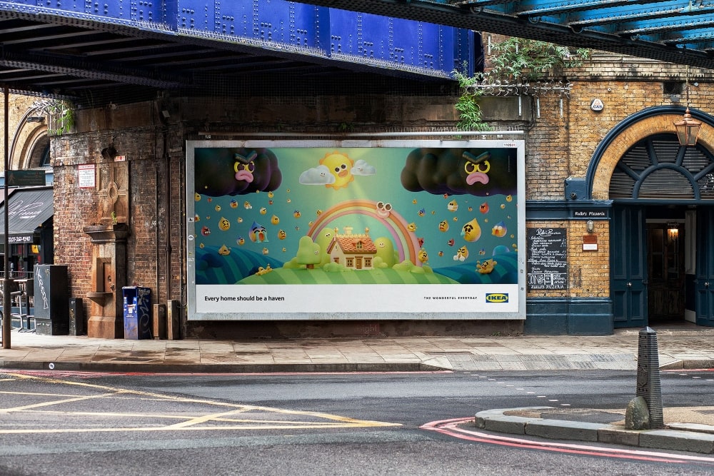 annuncio ikea sul lato di un edificio