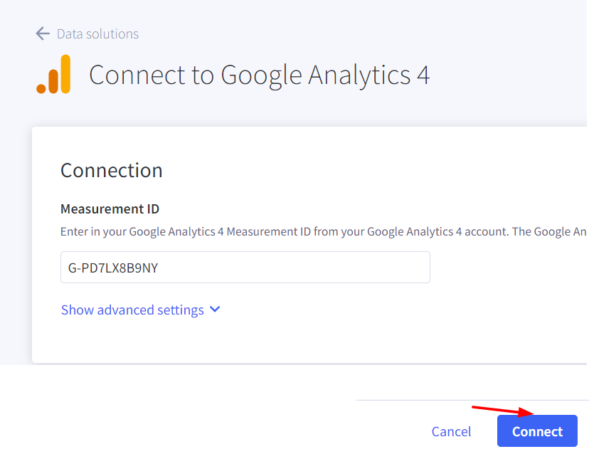 ป้อนรหัส GA4