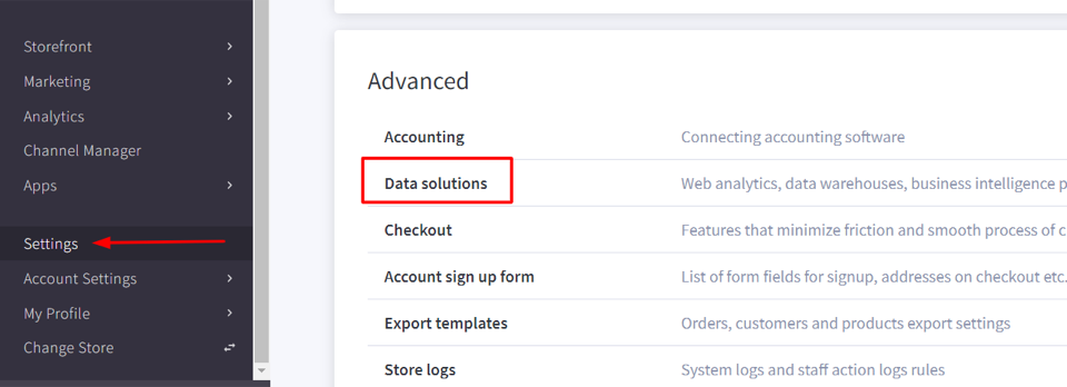 การตั้งค่าสำหรับ BigCommerce