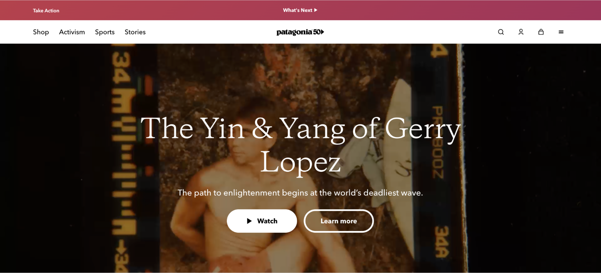 Patagonia 網站上的視頻截圖