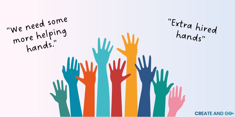 Synekdoche-Beispiel für Hände