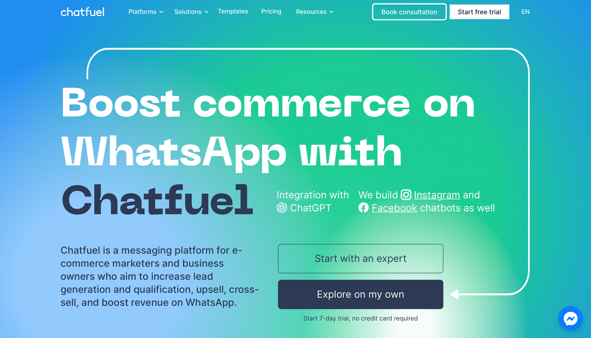 Chatfuel - Bot belanja untuk e-niaga