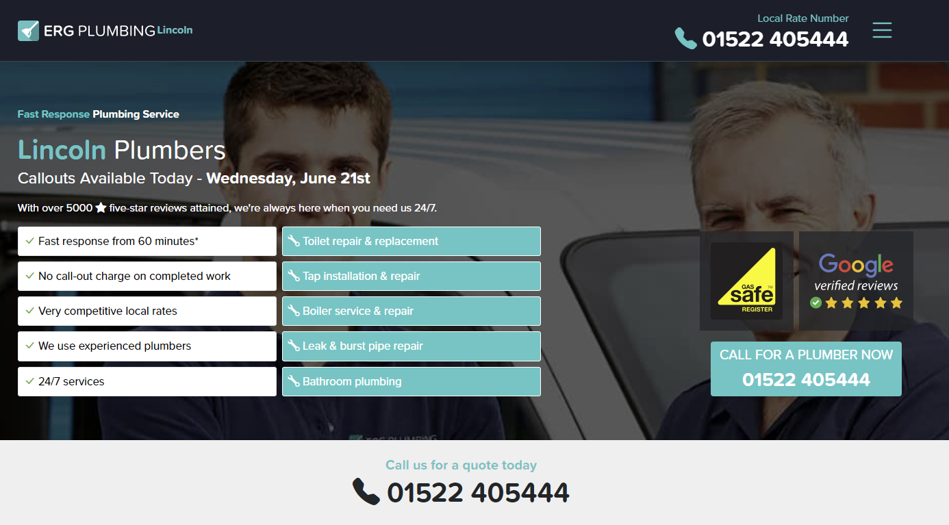 具有本地個性化功能的網站的屏幕截圖