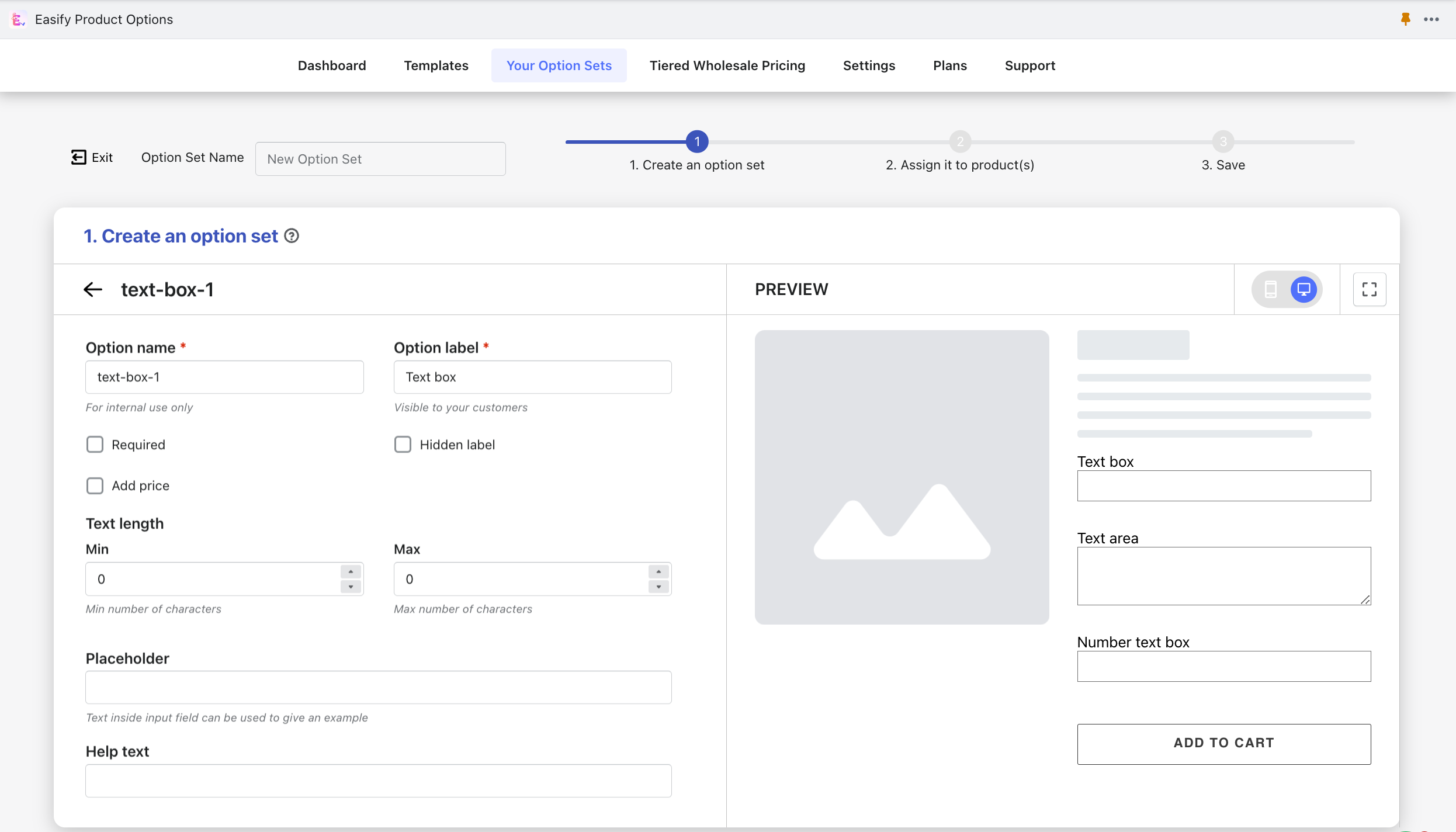 adăugați caseta de text pe pagina produsului Shopify
