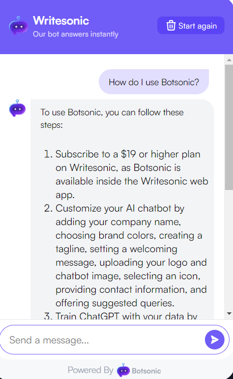 Bot Writesonic - O que é Botsonic?
