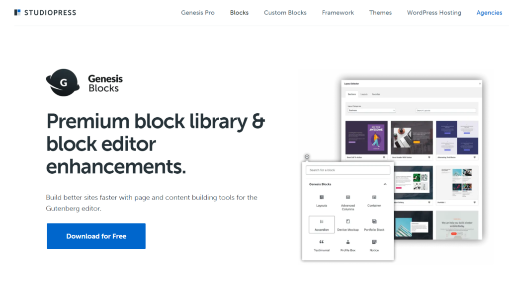 Kadence Blocks Review: vale la pena aggiornare il tuo sito web? 13 Genesis Blocks plugin