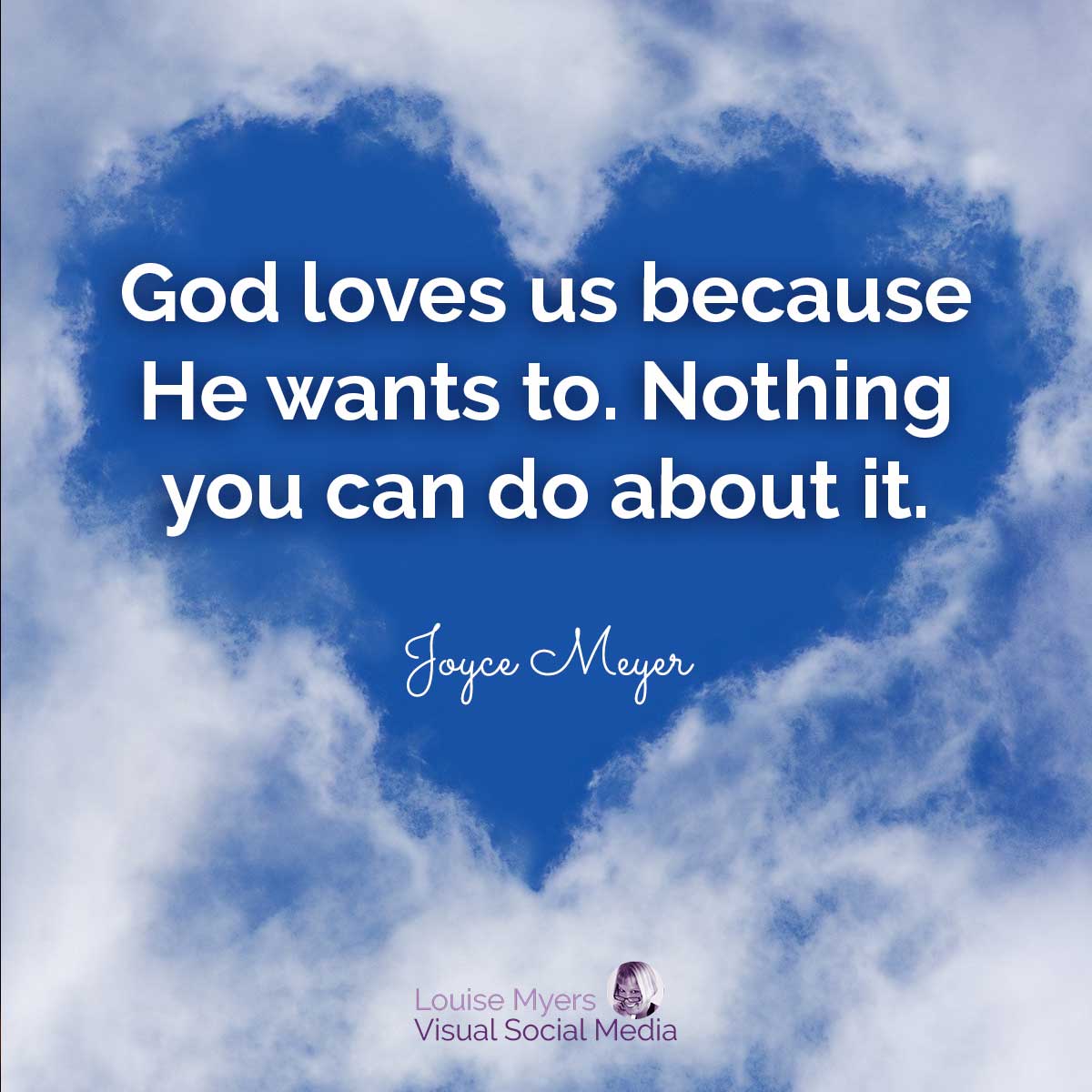 coração nas nuvens tem citação, Deus nos ama porque Ele quer. Nada que você possa fazer sobre isso.