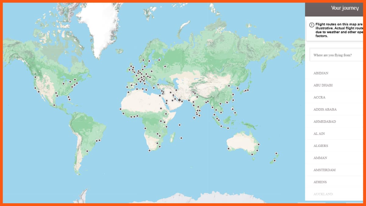 阿联酋航空的航线网络