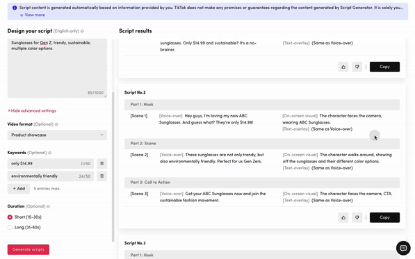 TikTok Script Generator