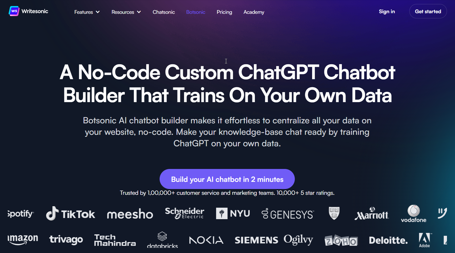 Botsonic - 聊天機器人示例