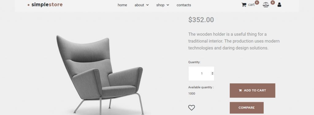 Modello di sito Web di e-commerce domestico