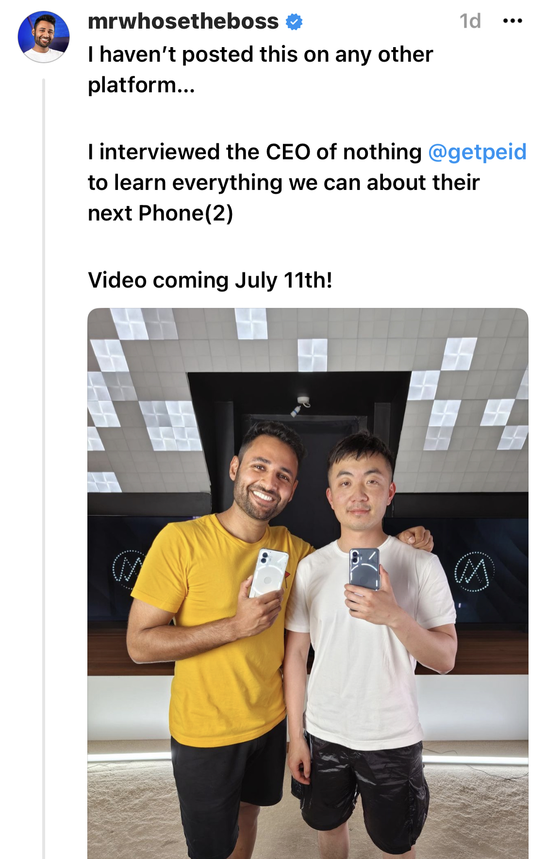 Captură de ecran cu Mrwhosetheboss pe Threads