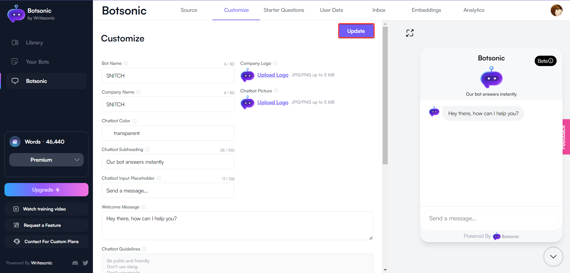 Botsonic: cómo configurar un chatbot de generación de leads