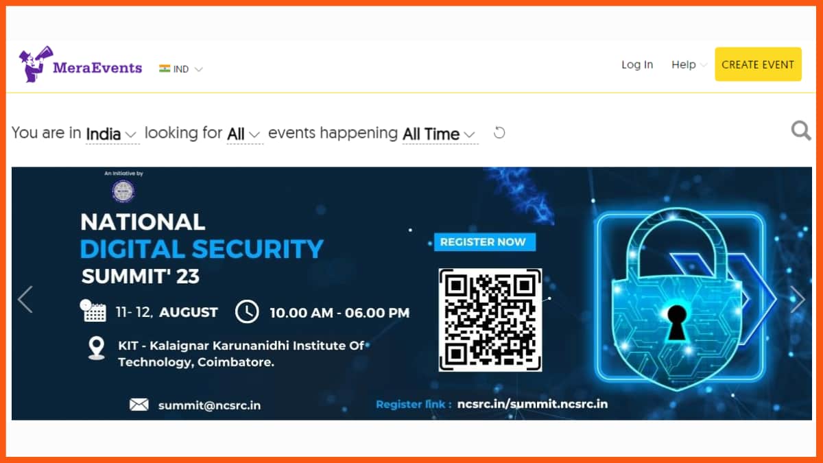 MeraEvents - インドの無料イベント一覧ウェブサイト