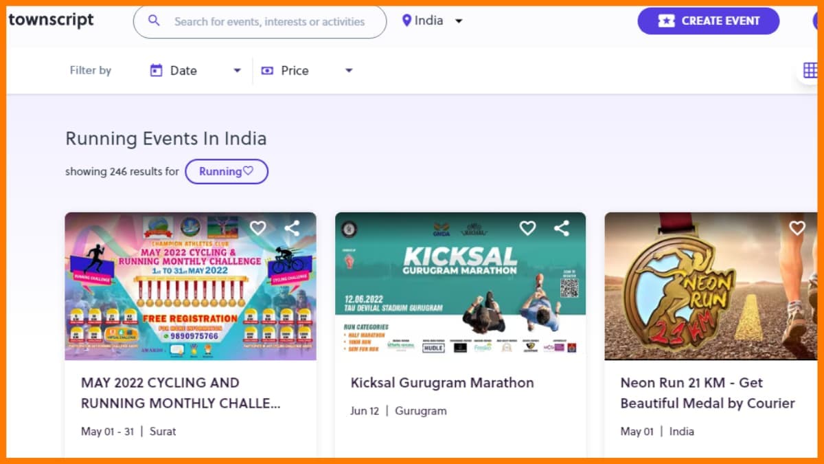Townscript - イベント一覧ポータル