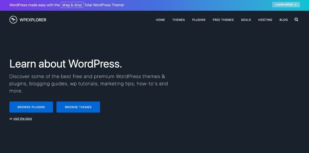 Screenshot des WPExplorer-Blogs