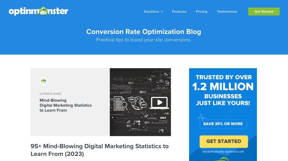 Screenshot des Optinmonster-Blogs