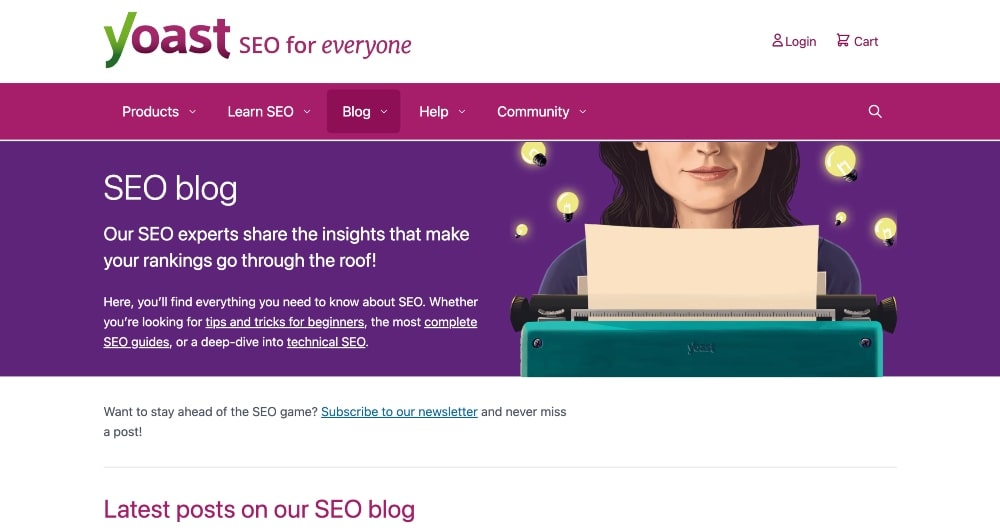 Screenshot des Yoast SEO-Blogs