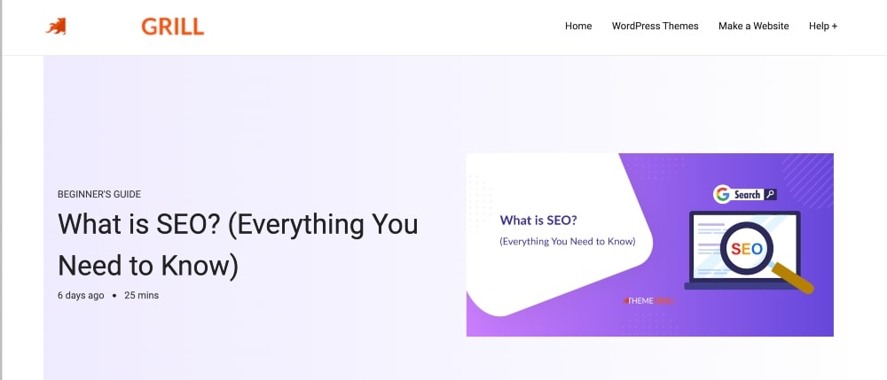 Screenshot des Theme Grill-Blogs