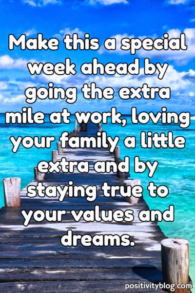 Una benedizione sui valori e sui sogni.