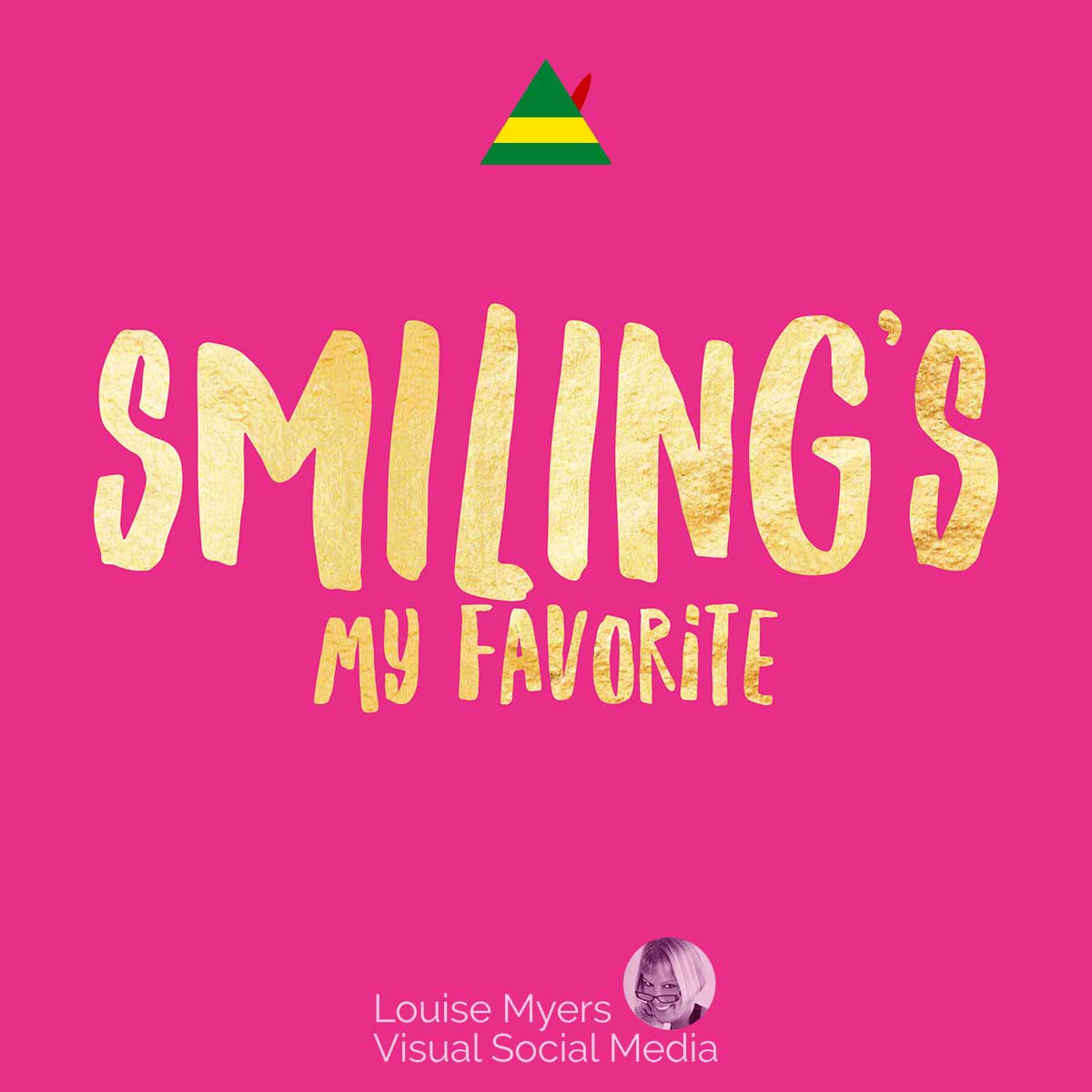 l'image magenta avec un chapeau d'elfe dit que le sourire est mon préféré.