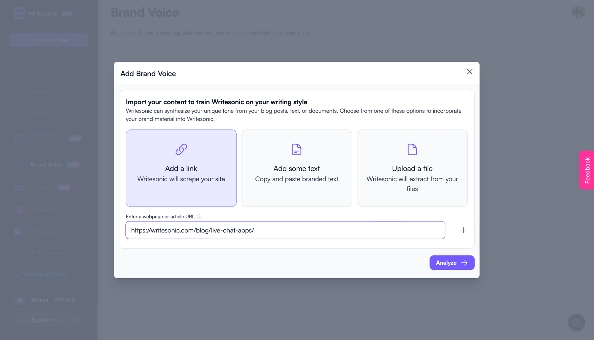 Zbuduj głos swojej marki dzięki Writesonic — tożsamość marki