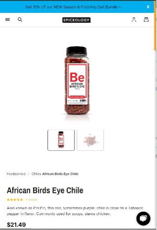 ภาพหน้าจอของเว็บไซต์ Spiceology ที่ปรับให้เหมาะกับมือถือ