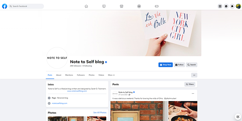 Примечание для самостоятельного блога на Facebook