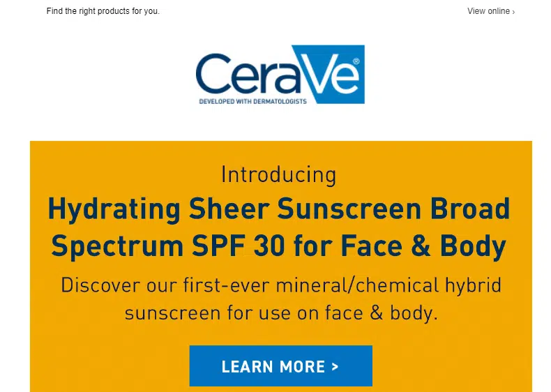 Contoh email CeraVe