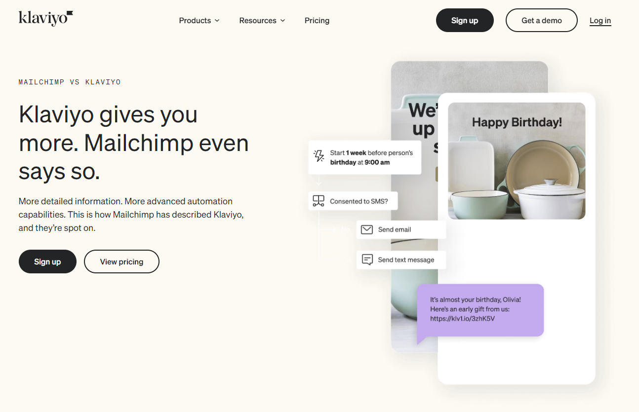 Скриншот блога от klaviyo