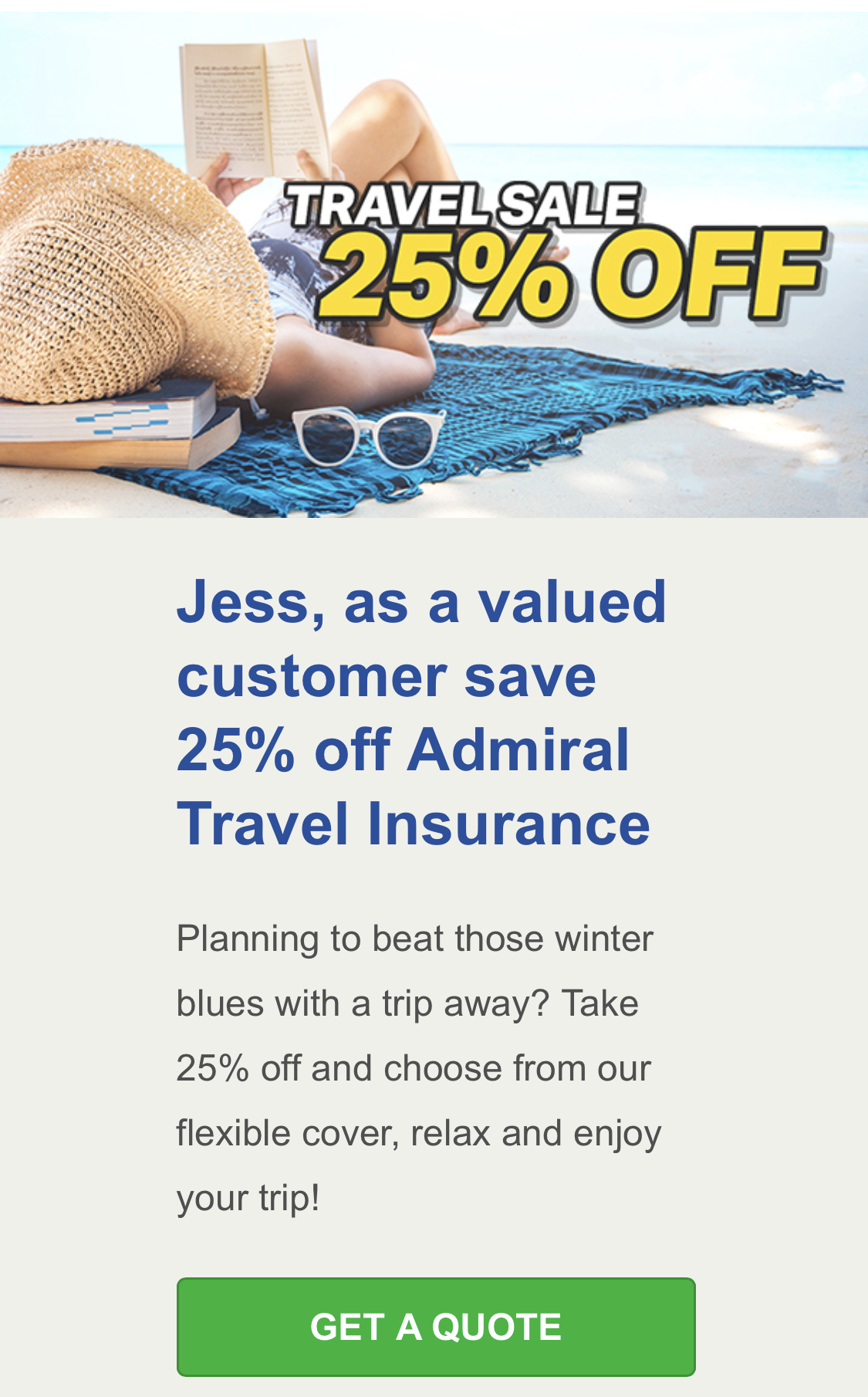 Скриншот письма от Admiral