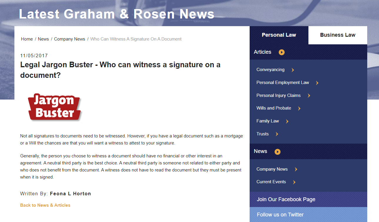 Скриншот блога Грэма и Розена