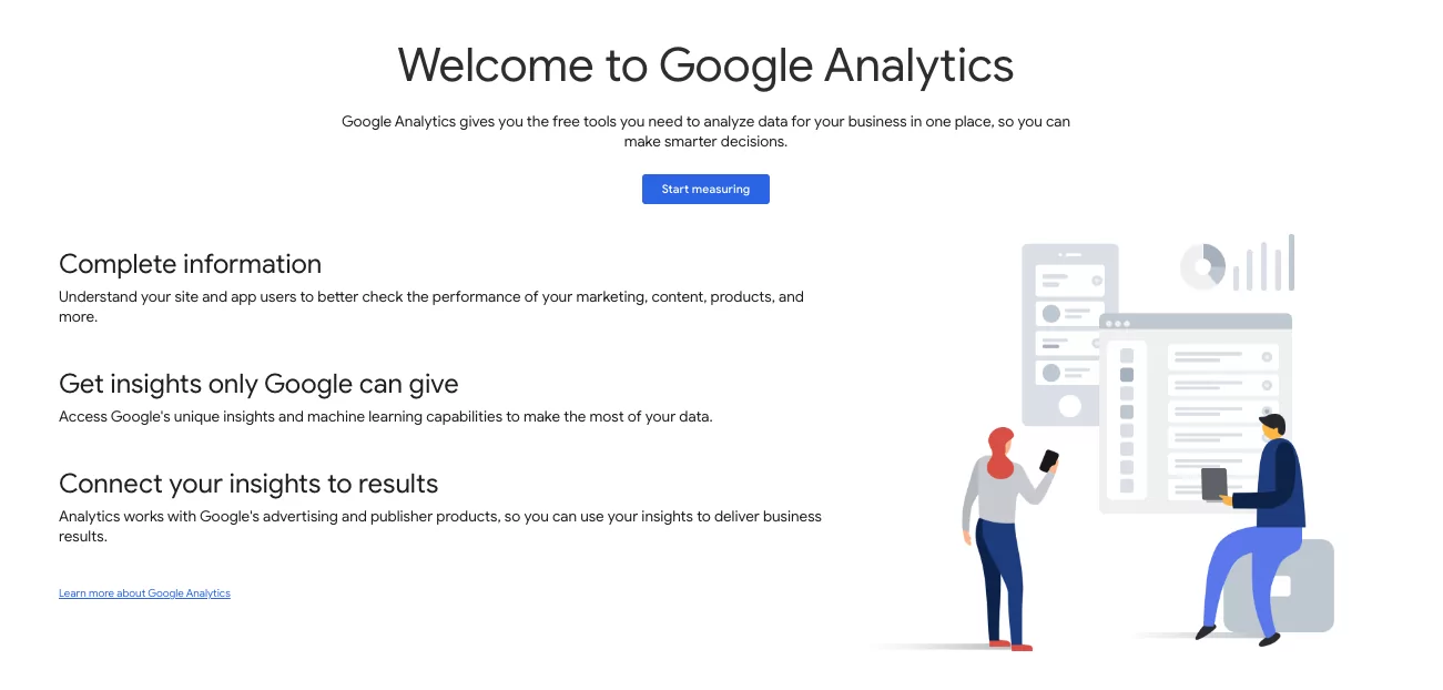 Un grafic care prezintă caracteristicile cheie ale Google Analytics