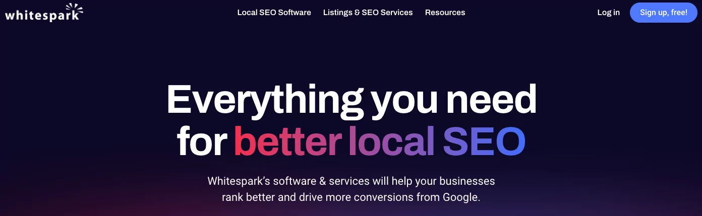 O imagine de la Whitespark care își promovează instrumentele locale de SEO