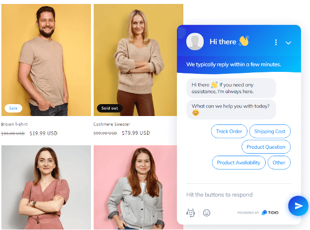 Tidio chatbot บนหน้าร้าน