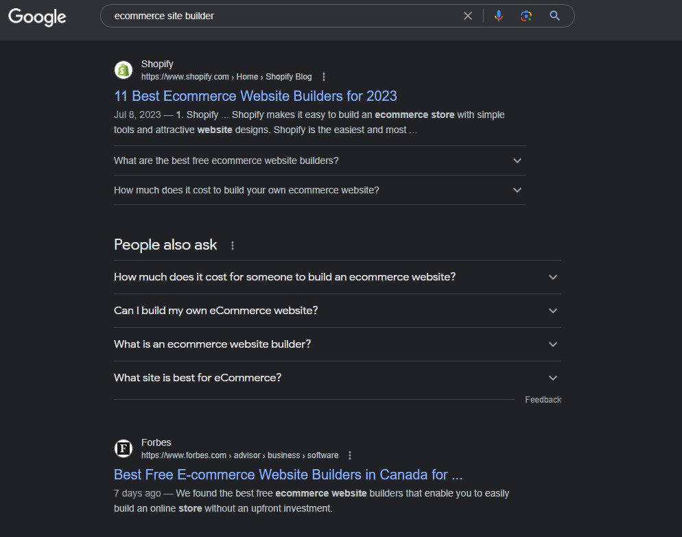 ผลการค้นหาของ Google