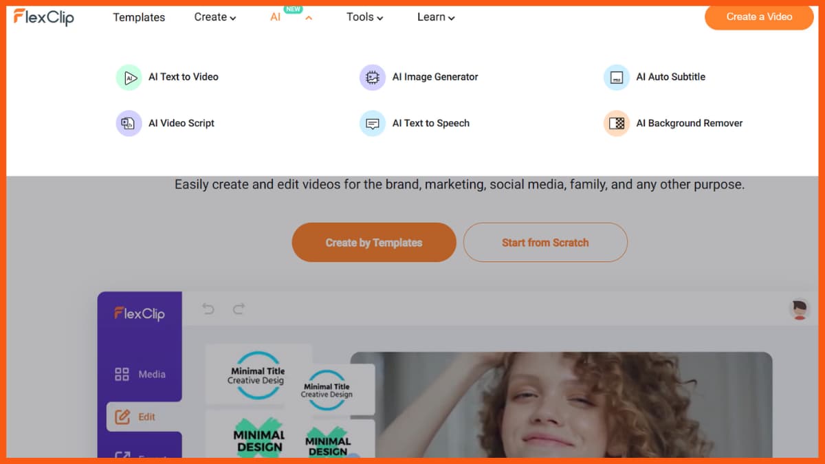أفضل أدوات تحرير الفيديو التي تعمل بالذكاء الاصطناعي - FlexClip