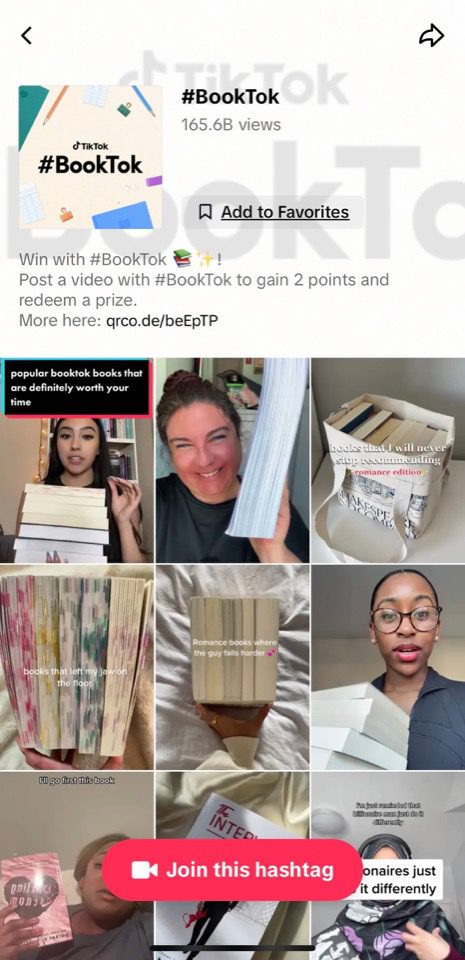 TikTok #BookTok Keşif Sayfası