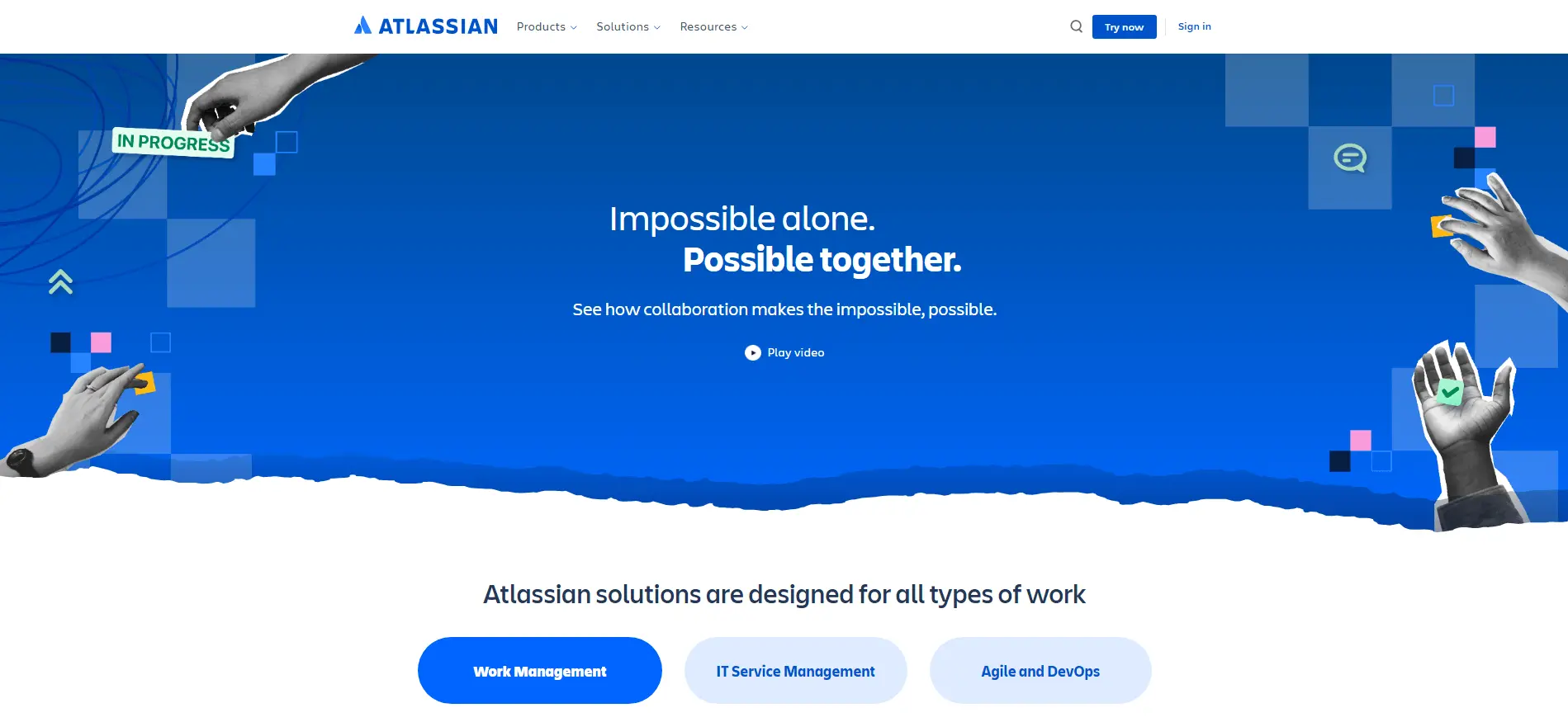atlassian 메인 페이지