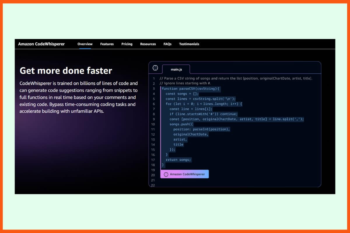 أفضل أدوات مساعد ترميز AI - Amazon CodeWhisperer