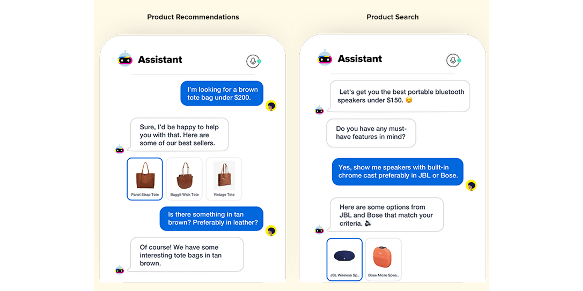 Recomendação personalizada e exemplo de upselling do Haptik