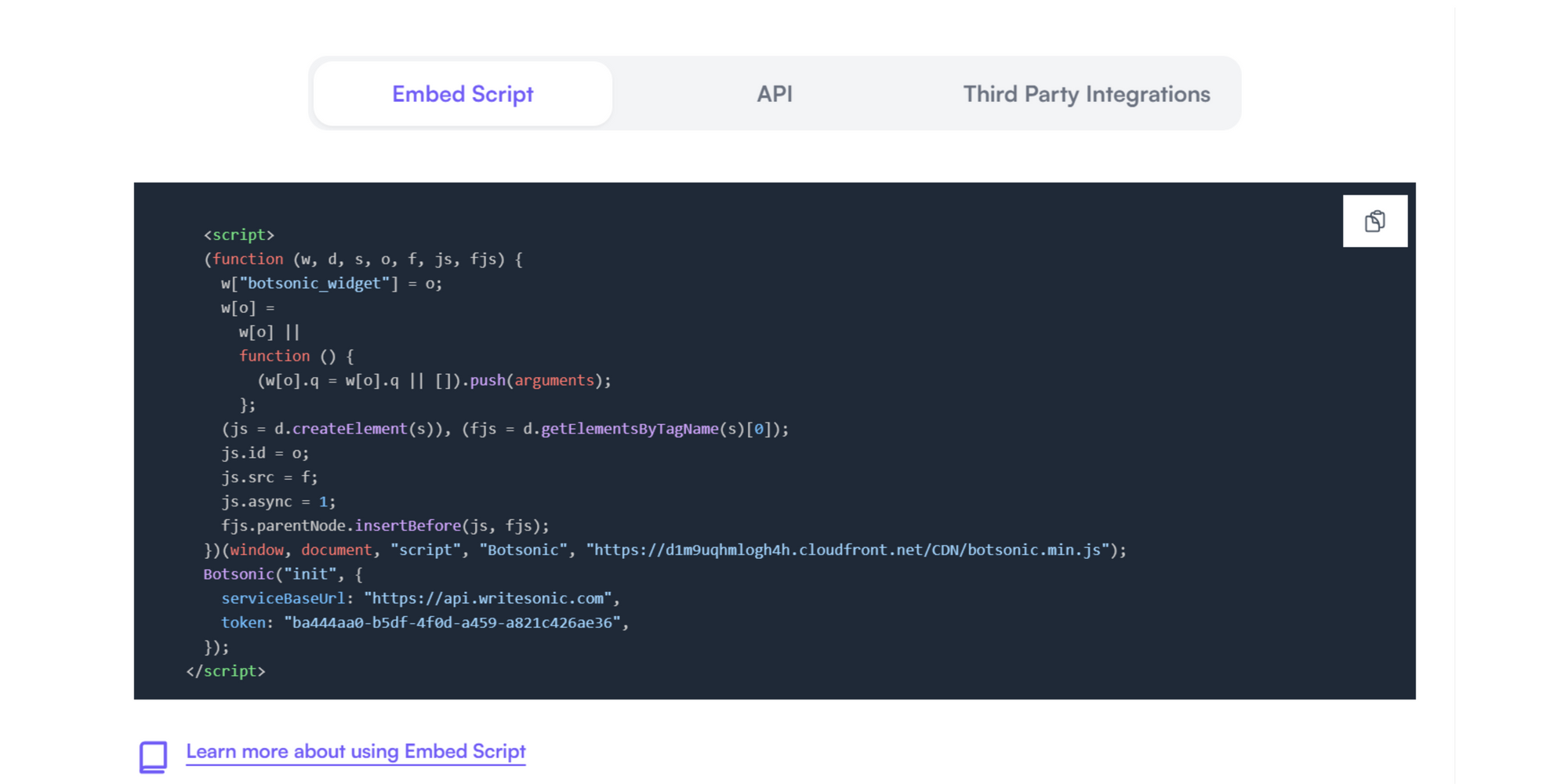 Incorporar código para chatbot