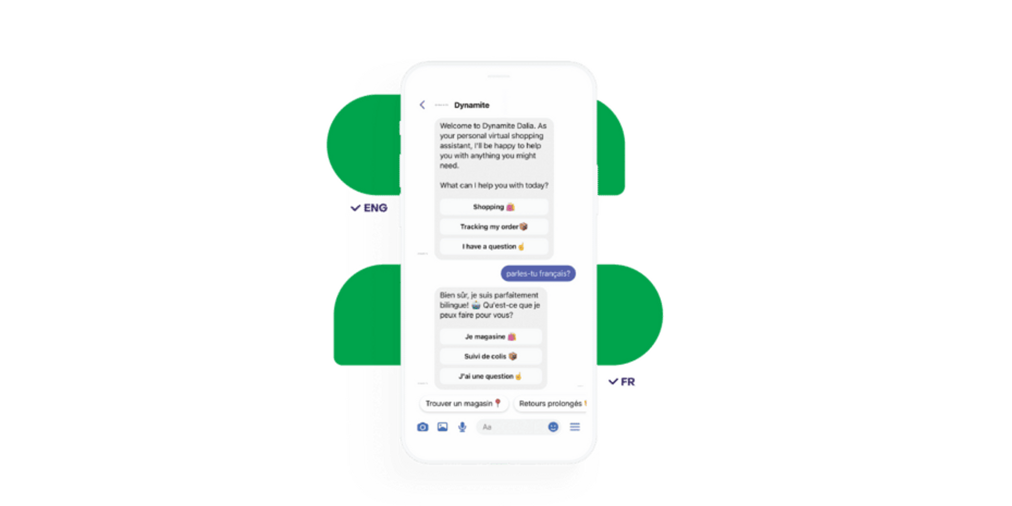 Caso de uso de chatbot em exemplo de comércio eletrônico da Hootsuite
