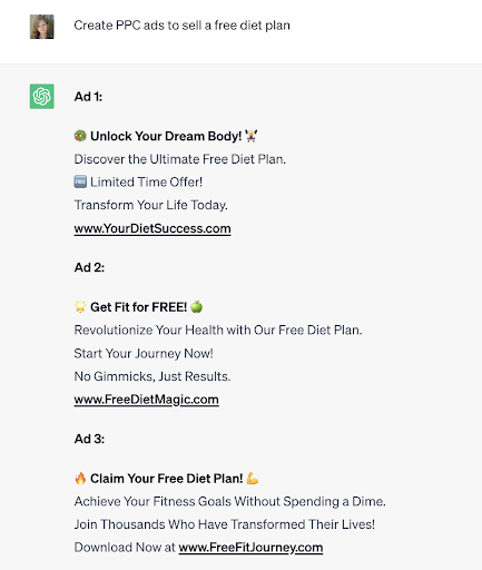 ChatGPT로 PPC 광고 작성