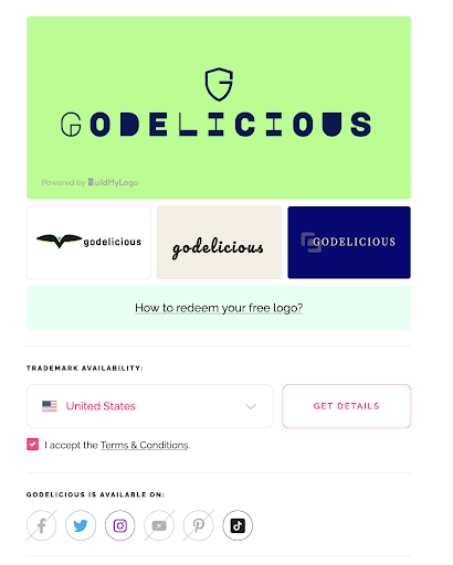 Namify에서 로고 생성