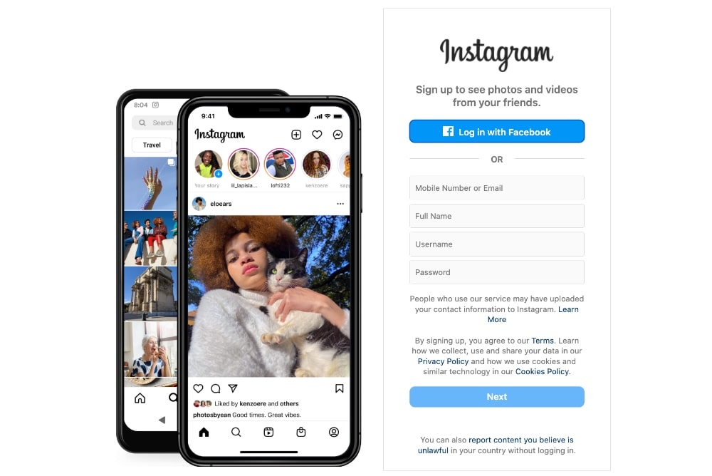 Erstellen Sie einen neuen Instagram-Konto-Screenshot