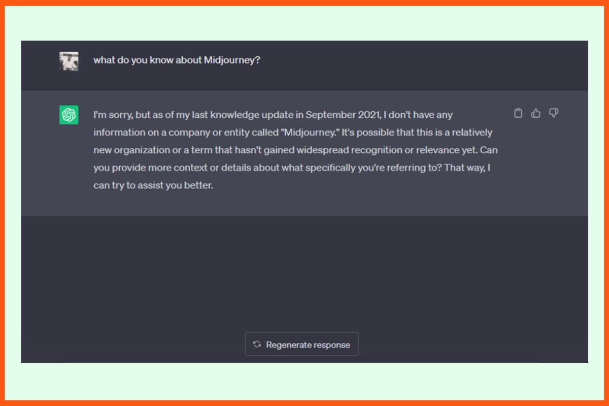 Odpowiedź ChatGPT na Midjourney